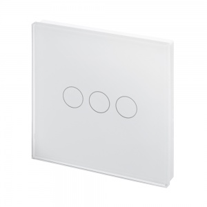 Crystal PG 12/24V 3 Gang Touch Retractive Light Switch White